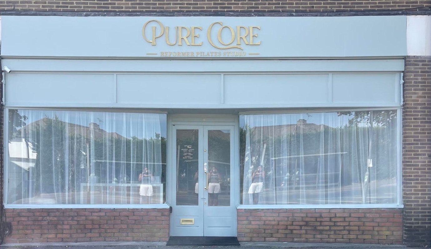 Pure Core Reformer Pilates studio shopfront in Hamsey Green, Warlingham